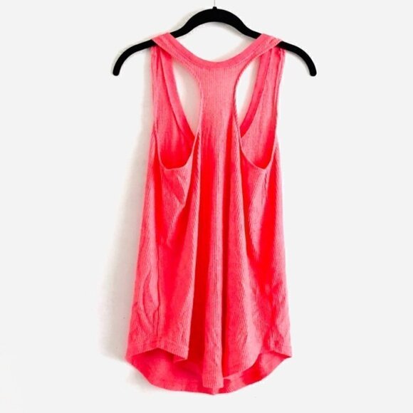 Make + Model Tank Top S Flannel Sleep Coral Ribbed Racerback - Picture 5 of 9